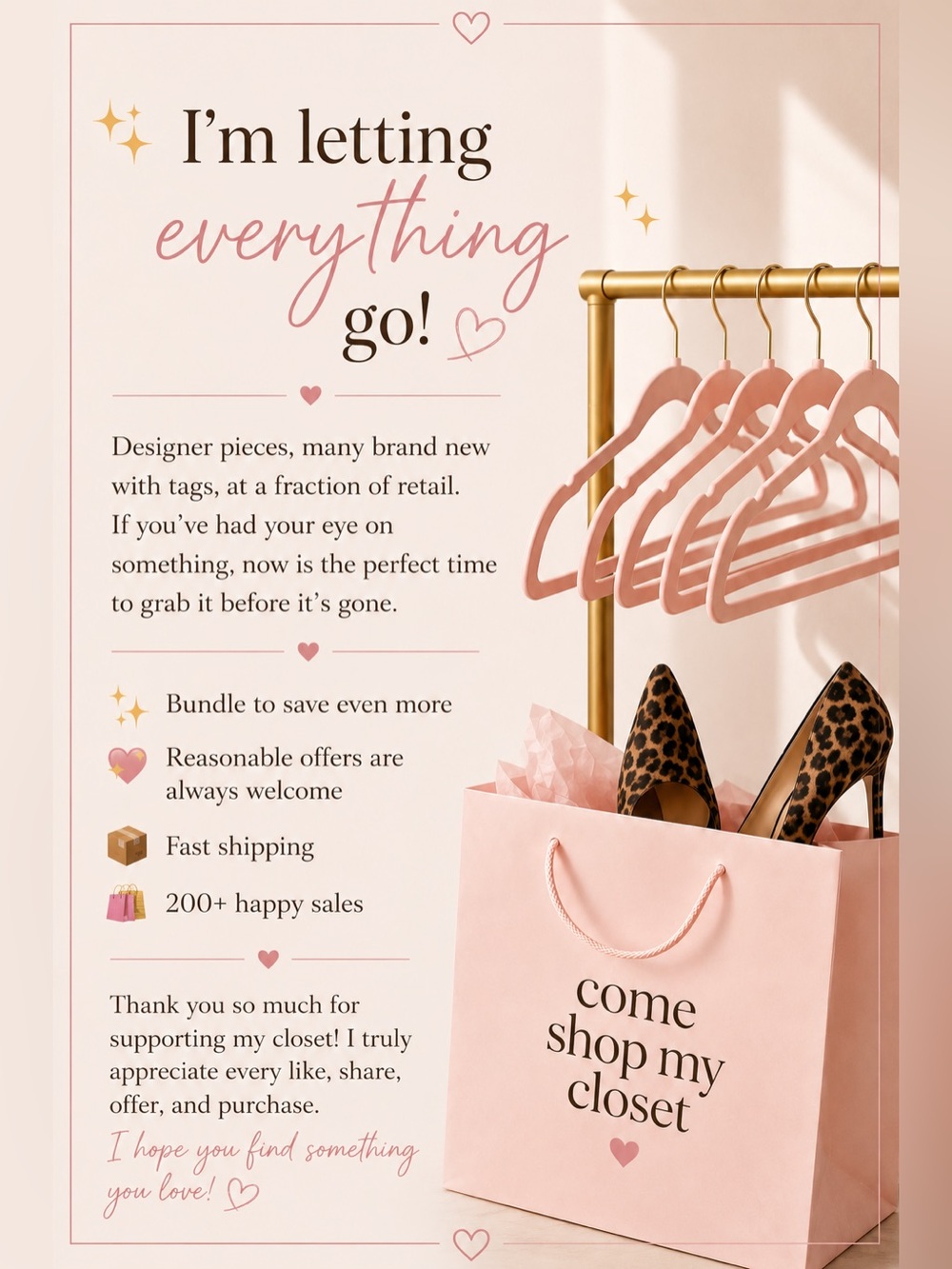 A.L.C. Pink Shopper Bag & Hangers Graphic